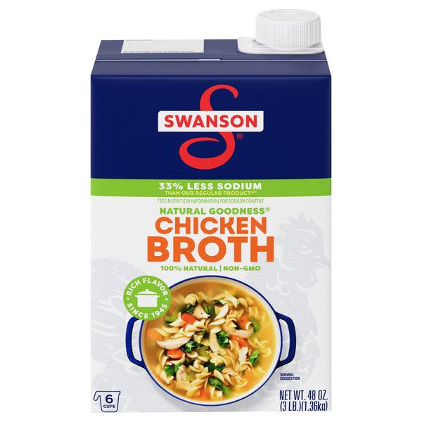 Swanson 100% Natural Goodness 33% Less Sodium Chicken Broth