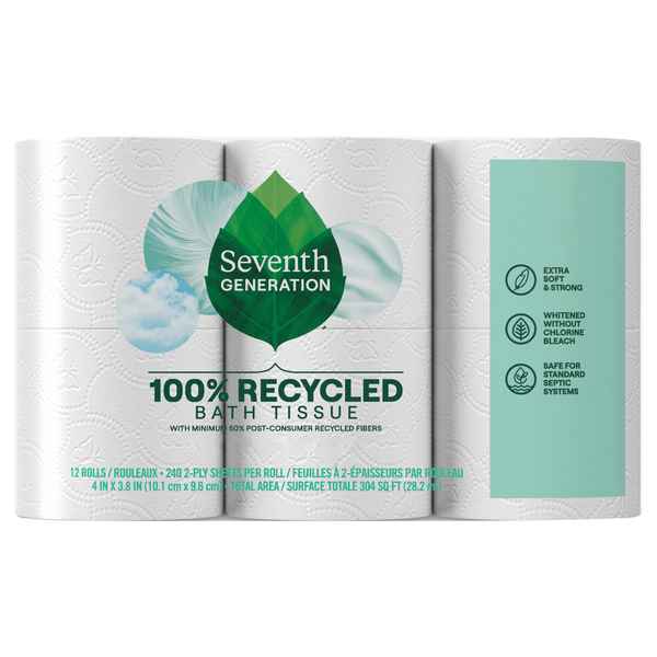 Seventh Generation Recycled Toilet Paper 2-Ply White Unscented