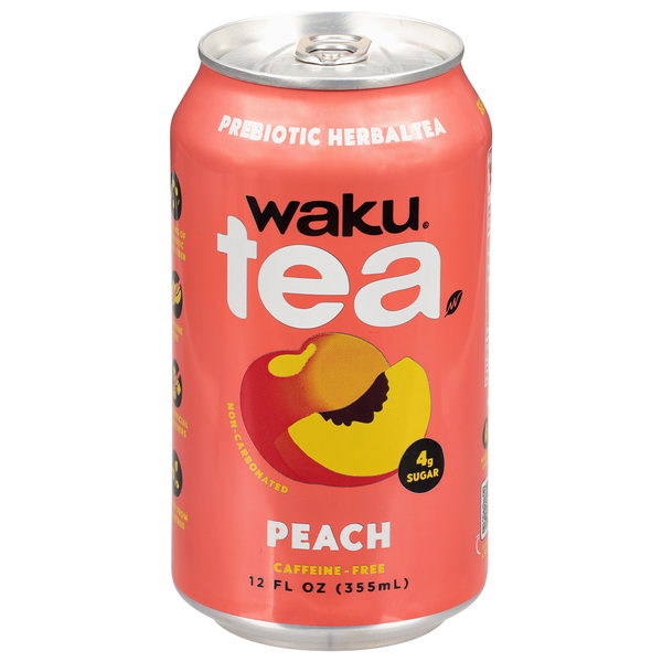Waku Caffeine Free Peach Prebiotic Herbal Tea