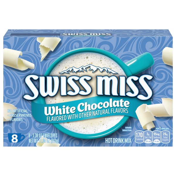 Swiss Miss White Chocolate Flavored Hot Drink Mix - 8 ct