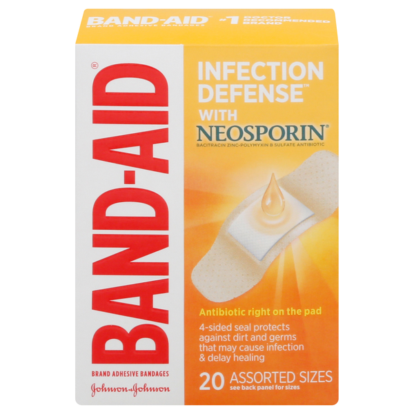 Band-Aid Infection Defense Bandages with Neosporin Assorted Sizes