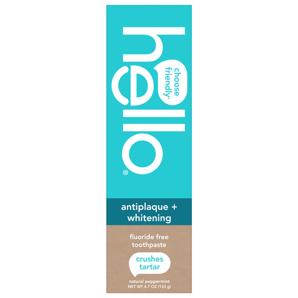 hello Antiplaque + Whitening Fluoride Free Toothpaste Natural Peppermint