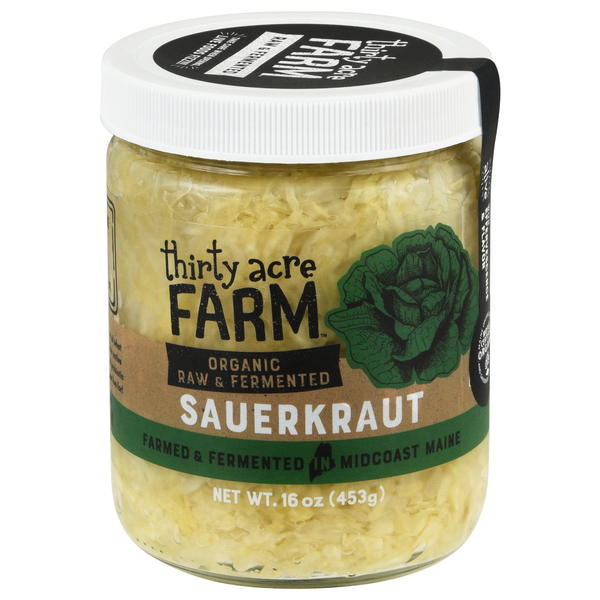 Thirty Acre Farm Organic Raw & Fermented Sauerkraut Refrigerated