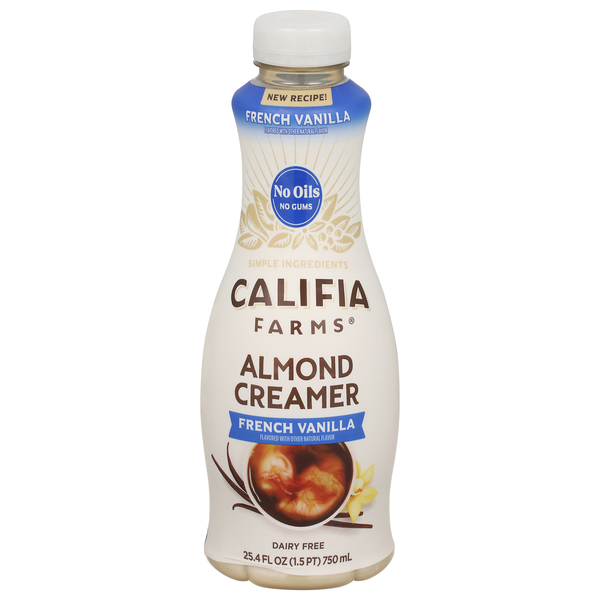 Califia Farms Dairy Free French Vanilla Flavored Almondmilk Coffee Creamer