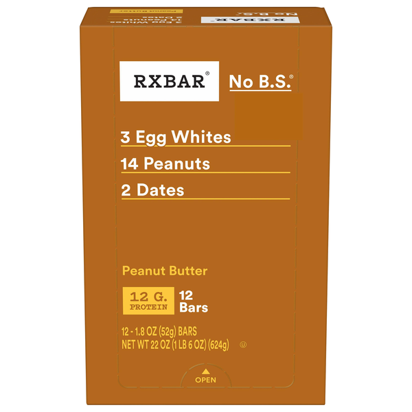 RXBAR Peanut Butter 12g Protein Bars - 12 ct