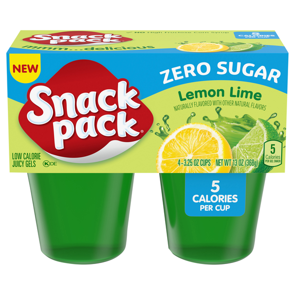 Snack Pack Zero Sugar Lemon Lime Juicy Gels Cups - 4 ct
