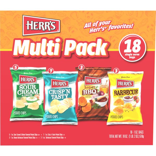 Herr's Assorted Potato Chips - 18 ct