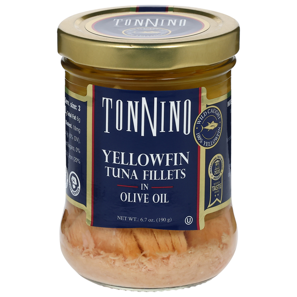 Tonnino Wild Caught Yellowfin Tuna Fillets in Olive Oil