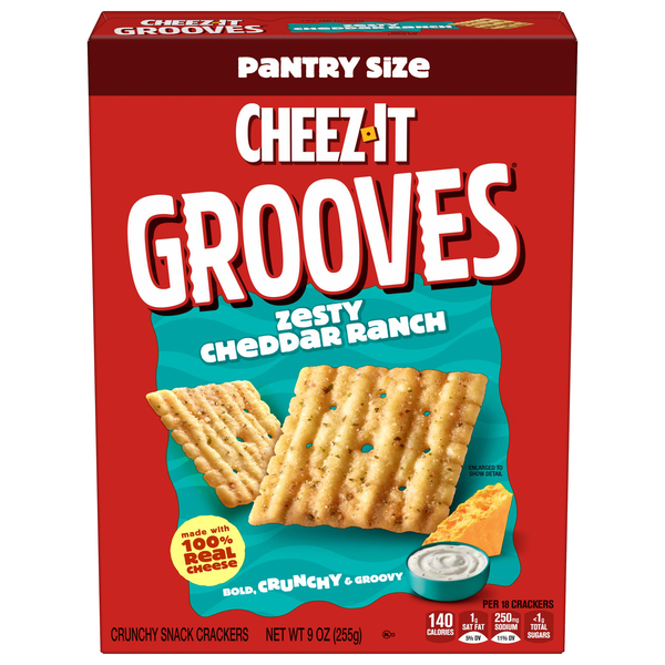 Cheez-It Grooves Zesty Cheddar Ranch Crunchy Cheese Crackers