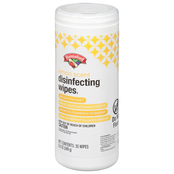Hannaford Lemon Scent Disinfecting Wipes