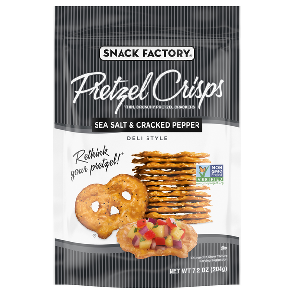 Snack Factory Deli Style Sea Salt & Cracked Pepper Flavored Pretzel Crisps