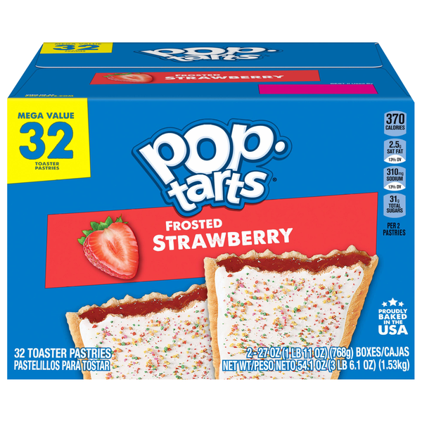 Pop-Tarts Frosted Strawberry Toaster Pastries - 32 ct
