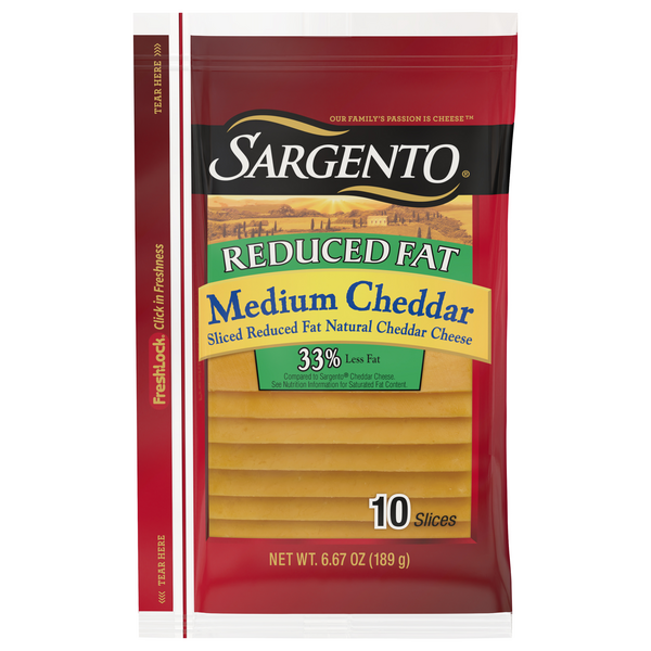 Save on Sargento Cheddar Cheese Medium Reduced Fat Slices 10 ct Order