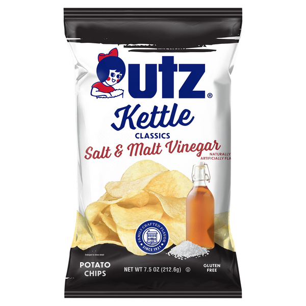 Utz Kettle Classics Gluten Free Salt & Malt Vinegar Potato Chips