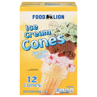Food Lion Jumbo Cake Ice Cream Cones - 12 ct