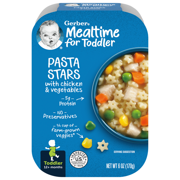 Gerber Mealtime Toddler Pasta Stars with Chicken & Vegetables
