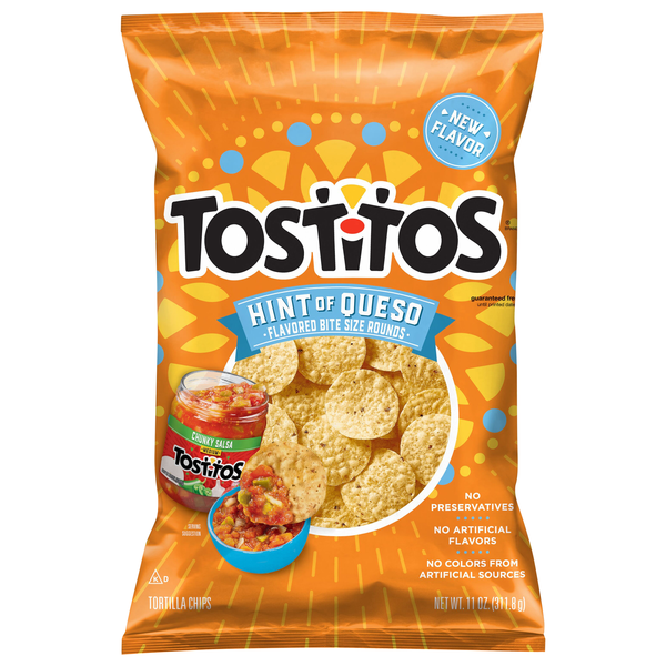 Tostitos Hint of Queso Bite Size Rounds Tortilla Chips