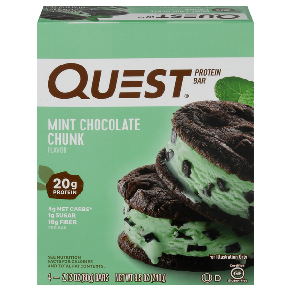 Quest Keto Friendly Mint Chocolate Chunk 20g Protein Bar - 4 ct