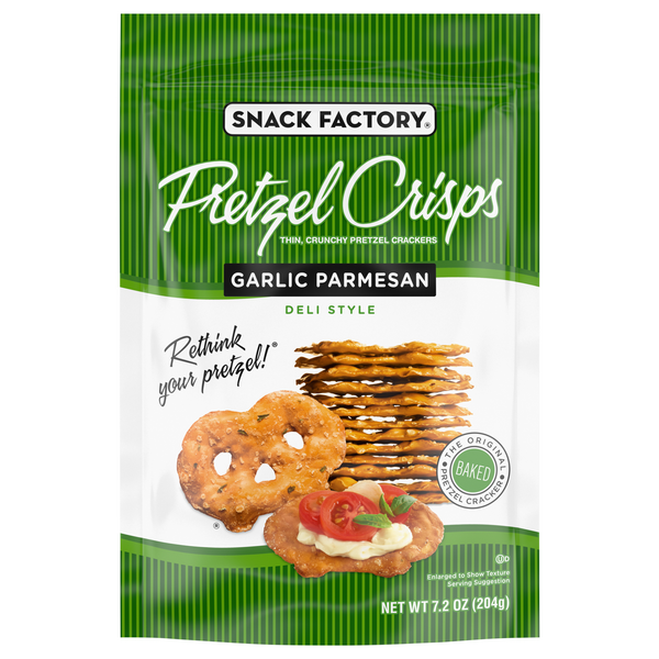 Snack Factory Deli Style Garlic Parmesan Flavored Pretzel Crisps