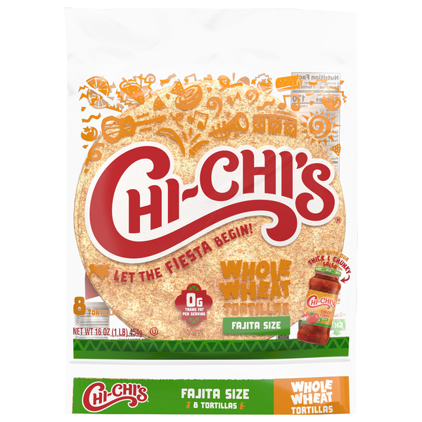 CHI-CHI'S Fajita Style Whole Wheat Tortillas 6 Inch - 8 ct