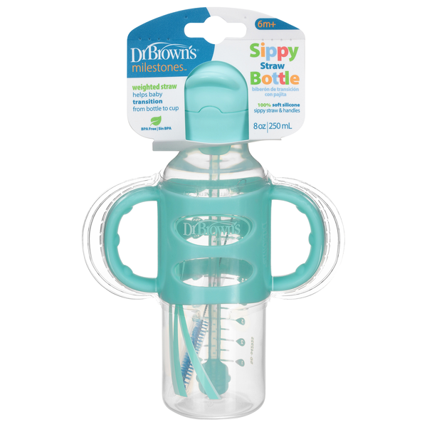 Dr. Brown's Milestones Sippy Straw Bottle 6m+ 8 oz