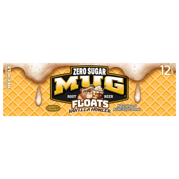 Mug Floats Zero Sugar Vanilla Howler Root Beer Soda - 12 pk