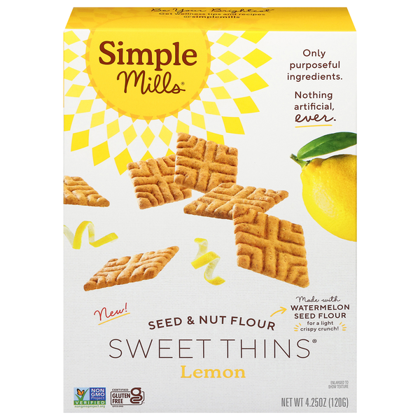 Simple Mills Seed & Nut Flour Lemon Sweet Thins