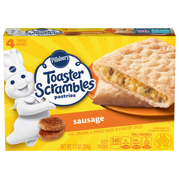 Pillsbury Sausage Toaster Scrambles Pastries - 4 ct