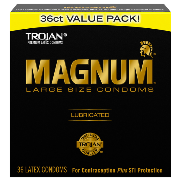 Trojan Magnum Lubricated Large Size Latex Condoms Value Pack