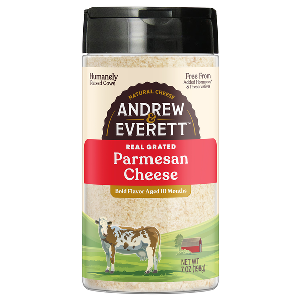 Andrew & Everett Natural Hormone Free Grated Parmesan Cheese