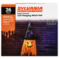 Sylvania Halloween Series 26 Inch LED Hanging Witch Hat Orange
