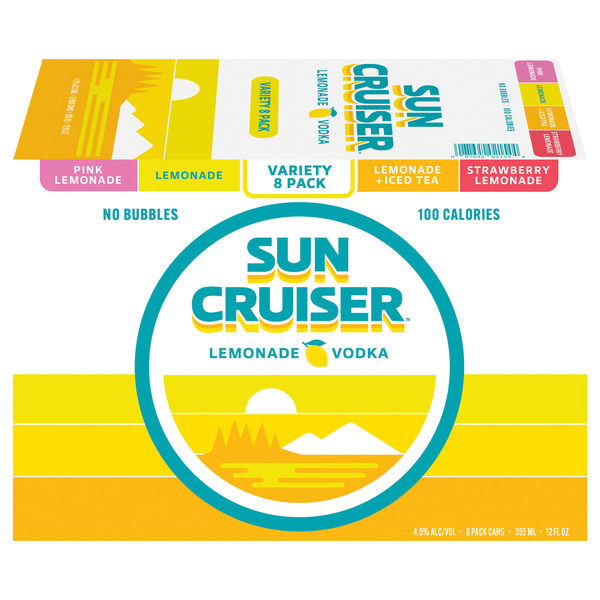 Sun Cruiser Lemonade & Iced Tea Vodka Cocktail Variety Pack - 8 pk