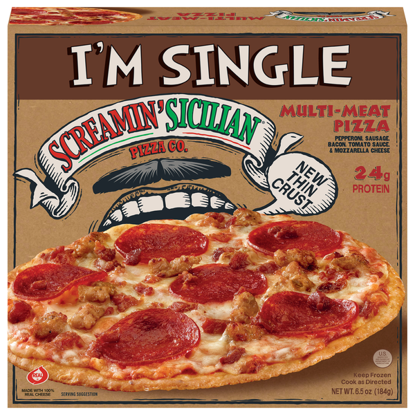 Screamin' Sicilian I'm Single Multi-Meat Pizza Frozen