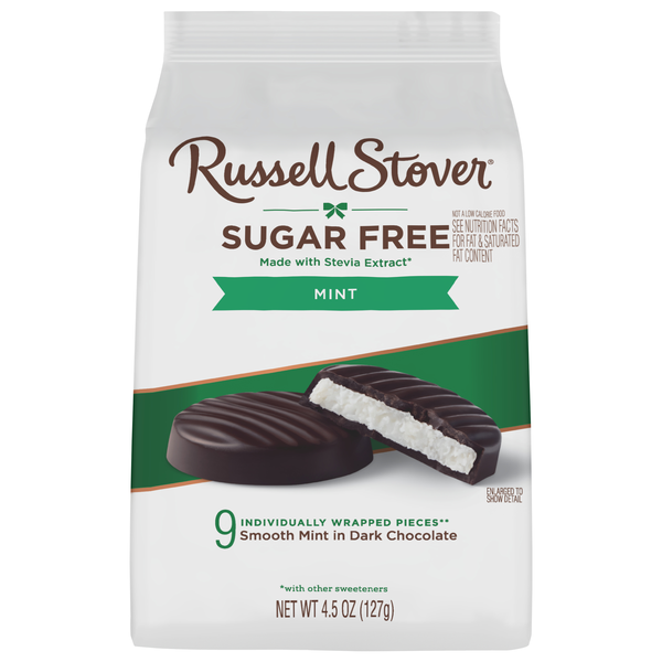 Russell Stover Sugar Free Dark Chocolate Mint Patties Candy