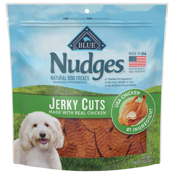 BLUE Nudges Natural Jerky Cuts with Real Chicken Dog Treats