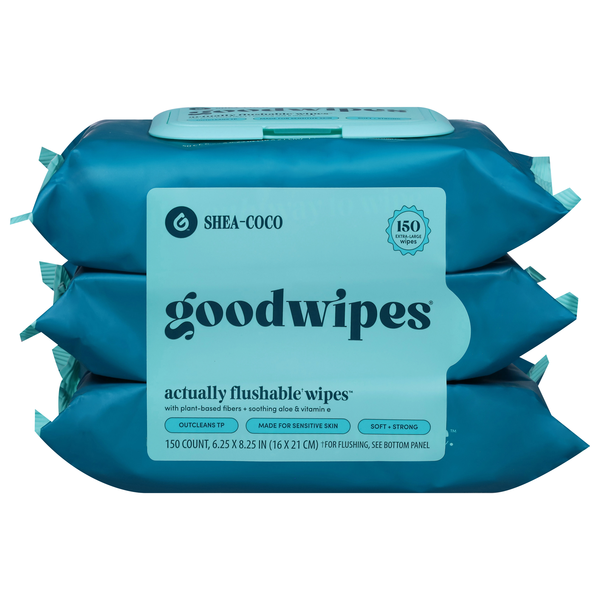 Goodwipes Shea-Coco Extra-Large Flushable Wipes - 3 pk