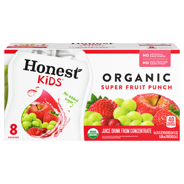 Honest Kids Organic Super Fruit Punch Juice Drink - 8 pk