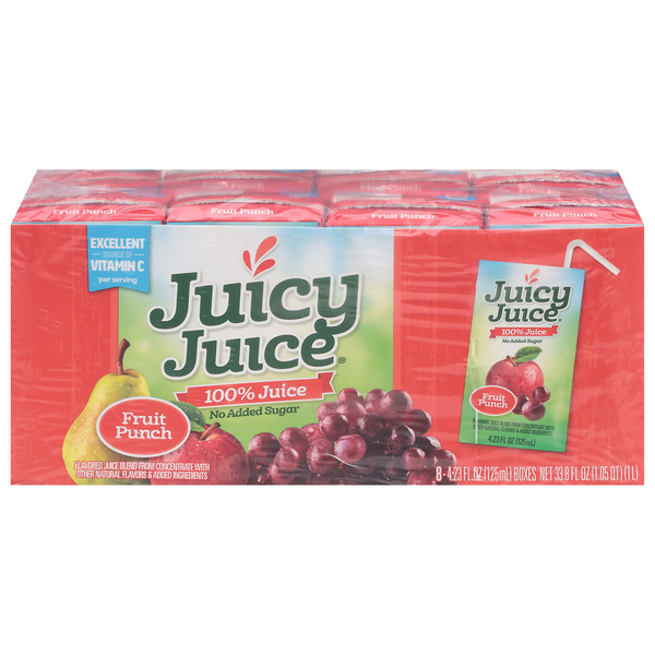 Juicy Juice 100% Juice Fruit Punch Juice Boxes No Added Sugar - 8 pk