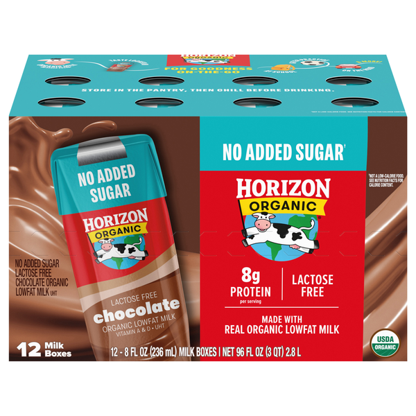 Horizon Organic Lactose Free Lowfat Chocolate Milk - 12 pk Shelf Stable