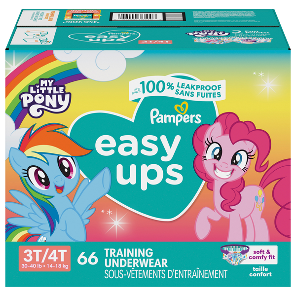 Pampers Easy Ups Girls 3T-4T My Little Pony Training Underwear 30-40 lb