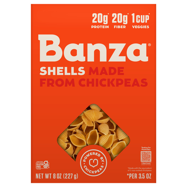 Banza Gluten Free High Protein Low Carb Chickpeas Shells Pasta