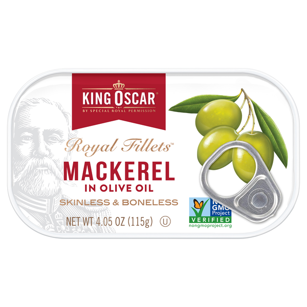 King Oscar Royal Fillets Boneless Skinless Mackerel in Olive Oil