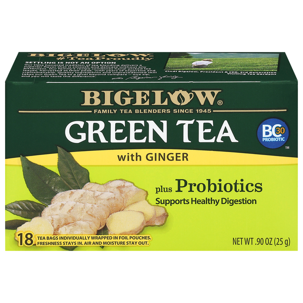 Bigelow Green Tea Bags with Ginger Plus Probiotics