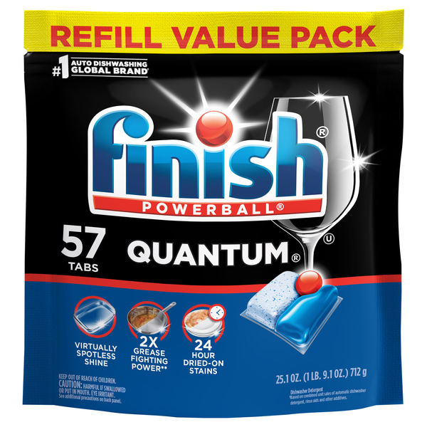 FINISH Powerball Quantum Dishwasher Detergent Tabs - 57 ct
