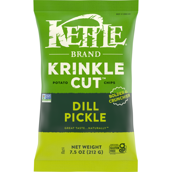 Kettle Brand Gluten Free Dill Pickle Krinkle Cut Potato Chips
