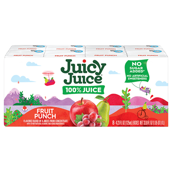 Juicy Juice 100% Juice Fruit Punch Juice Boxes No Added Sugar - 8 pk