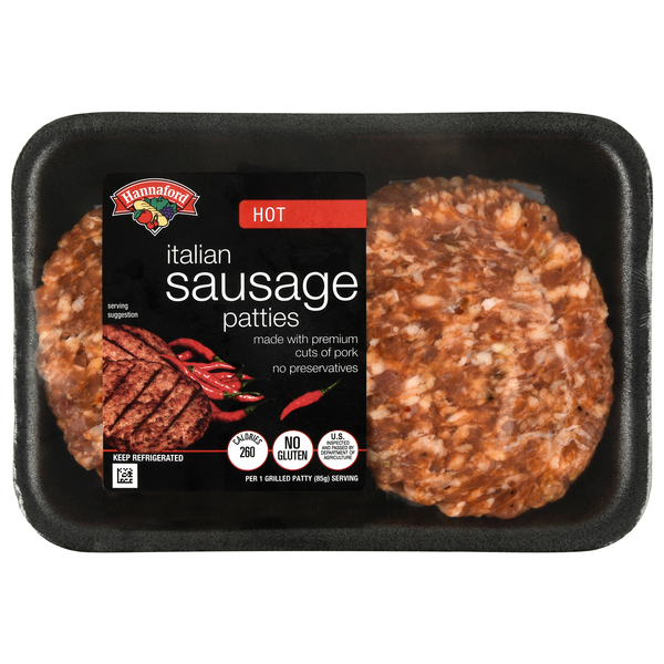 Hannaford Hot Italian Sausage Patties - 4 ct Fresh