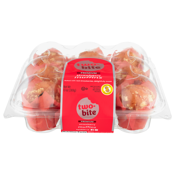 two-bite Premium Strawberry Muffins - 9 ct