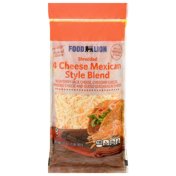Food Lion Natural Shredded Mexican Style 4 Cheese Blend