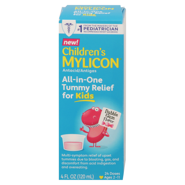 Mylicon Children's Antacid Antigas Tummy Relief Bubble Gum Flavor Liquid